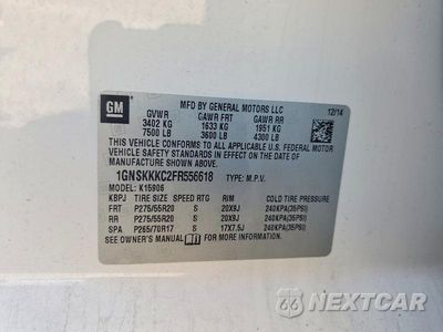 Zdjęcie 12 z 12 samochodu: 2015 CHEVROLET SUBURBAN K1500 LTZ VIN:1GNSKKKC2FR556618 - miniatura