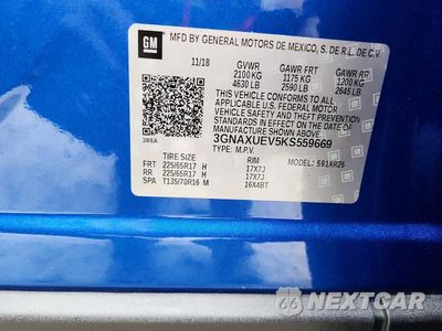 Zdjęcie 14 z 14 samochodu: 2019 CHEVROLET EQUINOX LT VIN:3GNAXUEV5KS559669 - miniatura