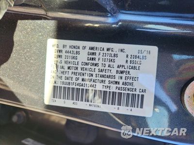Zdjęcie 12 z 12 samochodu: 2016 ACURA TLX TECH VIN:19UUB1F54GA013442 - miniatura