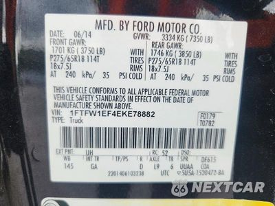 Zdjęcie 12 z 12 samochodu: 2014 FORD F150 SUPERCREW VIN:1FTFW1EF4EKE78882 - miniatura