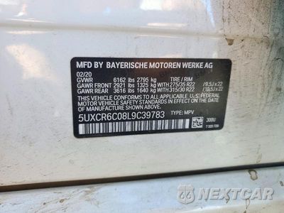 Zdjęcie 12 z 12 samochodu: 2020 BMW X5 XDRIVE40I VIN:5UXCR6C08L9C39783 - miniatura