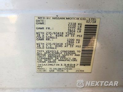 Zdjęcie 13 z 13 samochodu: 2018 NISSAN MURANO SV VIN:5N1AZ2MG7JN134047 - miniatura