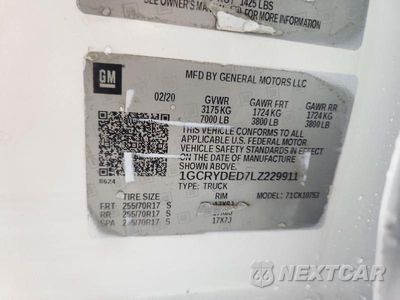 Zdjęcie 12 z 12 samochodu: 2020 CHEVROLET SILVERADO K1500 LT VIN:1GCRYDED7LZ229911 - miniatura