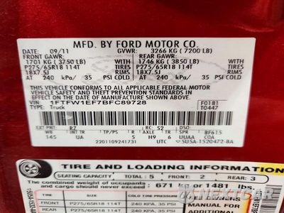 Zdjęcie 13 z 13 samochodu: 2011 FORD F150 SUPERCREW VIN:1FTFW1EF7BFC89728 - miniatura