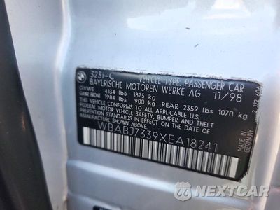 Zdjęcie 12 z 12 samochodu: 1999 BMW 323 IC VIN:WBABJ7339XEA18241 - miniatura