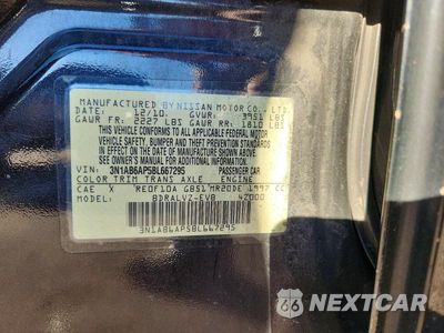 Zdjęcie 12 z 12 samochodu: 2011 NISSAN SENTRA 2.0 VIN:3N1AB6AP5BL667295 - miniatura
