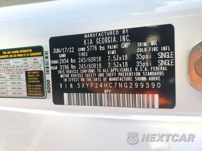 Zdjęcie 12 z 12 samochodu: 2022 KIA TELLURIDE LX VIN:5XYP24HC7NG299390 - miniatura