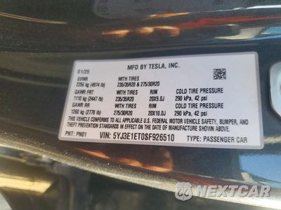 Zdjęcie 12 z 12 samochodu: 2025 TESLA MODEL 3 VIN:5YJ3E1ET0SF926510 - miniatura