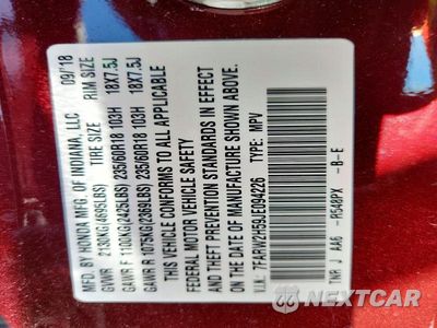 Zdjęcie 13 z 13 samochodu: 2018 HONDA CR-V EX VIN:7FARW2H59JE094226 - miniatura