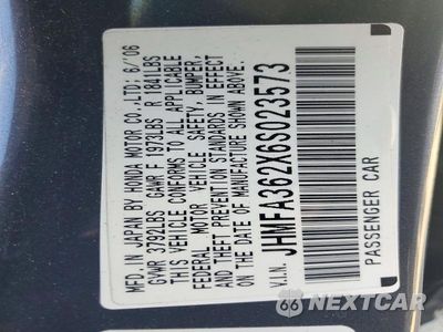 Zdjęcie 12 z 12 samochodu: 2006 HONDA CIVIC HYBRID VIN:JHMFA362X6S023573 - miniatura