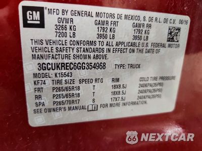 Zdjęcie 13 z 13 samochodu: 2016 CHEVROLET SILVERADO K1500 LT VIN:3GCUKREC6GG354968 - miniatura