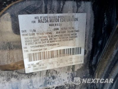 Zdjęcie 12 z 12 samochodu: 2007 MAZDA 6 I VIN:1YVHP80C775M20014 - miniatura