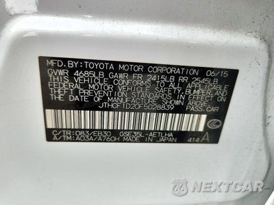 Zdjęcie 13 z 13 samochodu: 2015 LEXUS IS 250 VIN:JTHCF1D20F5028839 - miniatura