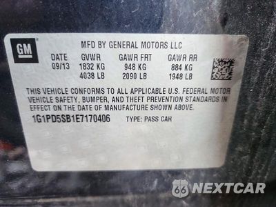 Zdjęcie 12 z 12 samochodu: 2014 CHEVROLET CRUZE LT VIN:1G1PD5SB1E7170406 - miniatura