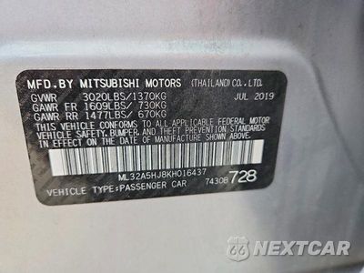 Zdjęcie 12 z 12 samochodu: 2019 MITSUBISHI MIRAGE LE VIN:ML32A5HJ8KH016437 - miniatura