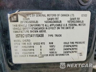 Zdjęcie 12 z 12 samochodu: 2004 GMC NEW SIERRA C1500 VIN:2GTEC19T541110438 - miniatura