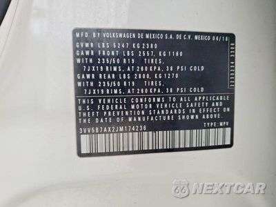 Zdjęcie 13 z 13 samochodu: 2018 VOLKSWAGEN TIGUAN SEL PREMIUM VIN:3VV5B7AX2JM174236 - miniatura