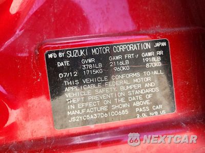 Zdjęcie 13 z 13 samochodu: 2013 SUZUKI SX4 LE VIN:JS2YC5A37D6100685 - miniatura