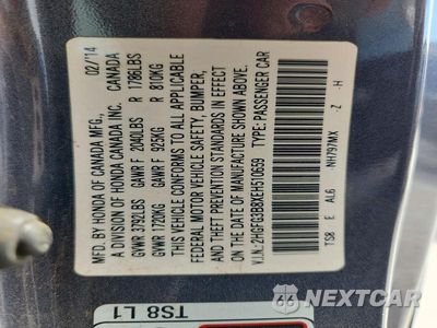 Zdjęcie 13 z 13 samochodu: 2014 HONDA CIVIC EX VIN:2HGFG3B8XEH510659 - miniatura