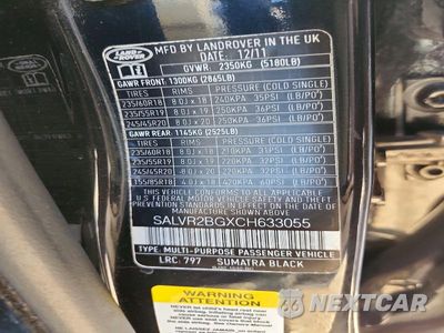 Zdjęcie 13 z 13 samochodu: 2012 LAND ROVER RANGE ROVER EVOQUE PURE PREMIUM VIN:SALVR2BGXCH633055 - miniatura
