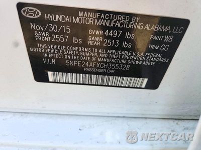 Zdjęcie 12 z 12 samochodu: 2016 HYUNDAI SONATA SE VIN:5NPE24AFXGH355328 - miniatura