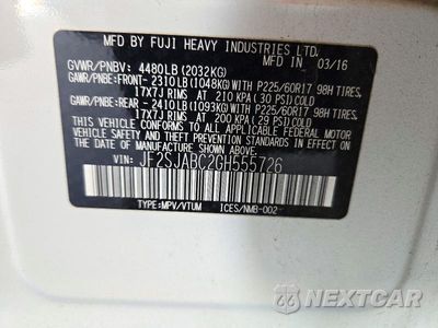 Zdjęcie 12 z 12 samochodu: 2016 SUBARU FORESTER 2.5I VIN:JF2SJABC2GH555726 - miniatura