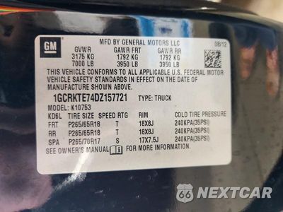 Zdjęcie 13 z 13 samochodu: 2013 CHEVROLET SILVERADO K1500 LTZ VIN:1GCRKTE74DZ157721 - miniatura