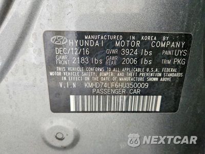 Zdjęcie 12 z 12 samochodu: 2017 HYUNDAI ELANTRA SE VIN:KMHD74LF6HU350009 - miniatura