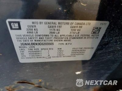 Zdjęcie 13 z 13 samochodu: 2012 CHEVROLET EQUINOX LT VIN:2GNALDEK9C6203565 - miniatura