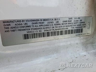Zdjęcie 12 z 12 samochodu: 2010 VOLKSWAGEN JETTA S VIN:3VWJZ7AJ8AM040106 - miniatura