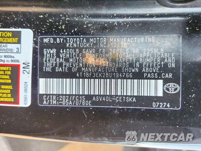 Zdjęcie 12 z 12 samochodu: 2011 TOYOTA CAMRY SE VIN:4T1BF3EK2BU194766 - miniatura