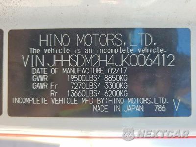 Zdjęcie 13 z 13 samochodu: 2018 HINO 195 VIN:JHHSDM2H4JK006412 - miniatura