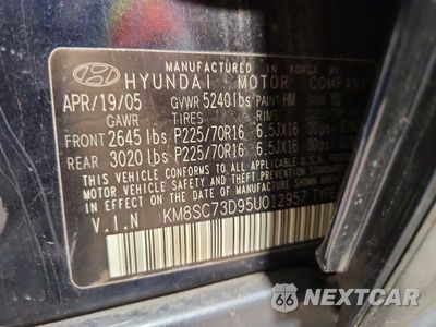 Zdjęcie 13 z 13 samochodu: 2005 HYUNDAI SANTA FE GLS VIN:KM8SC73D95U012957 - miniatura