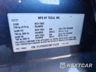Zdjęcie 13 z 13 samochodu: 2021 TESLA MODEL Y VIN:5YJYGDED2MF124392 - miniatura