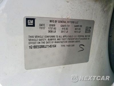 Zdjęcie 12 z 12 samochodu: 2018 CHEVROLET CRUZE LT VIN:1G1BE5SM6J7145164 - miniatura