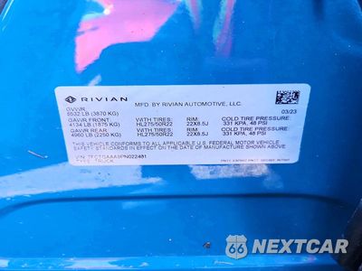Zdjęcie 12 z 12 samochodu: 2023 RIVIAN R1T ADVENTURE VIN:7FCTGAAA9PN022401 - miniatura