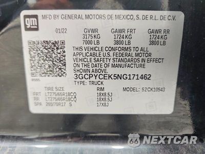 Zdjęcie 12 z 12 samochodu: 2022 CHEVROLET SILVERADO LTD K1500 TRAIL BOSS CUSTOM VIN:3GCPYCEK5NG171462 - miniatura