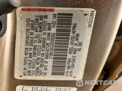 Zdjęcie 12 z 12 samochodu: 2002 TOYOTA CAMRY LE VIN:JTDBE32K220093262 - miniatura