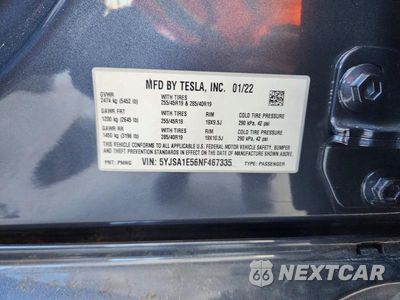 Zdjęcie 12 z 12 samochodu: 2022 TESLA MODEL S VIN:5YJSA1E54NF461193 - miniatura