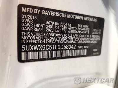 Zdjęcie 13 z 13 samochodu: 2015 BMW X3 XDRIVE28I VIN:5UXWX9C51F0D58042 - miniatura