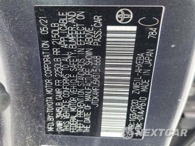 Zdjęcie 12 z 12 samochodu: 2021 TOYOTA PRIUS LE VIN:JTDKAMFU5M3151668 - miniatura