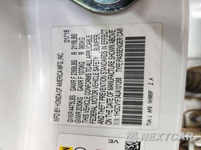 Zdjęcie 13 z 13 samochodu: 2018 HONDA ACCORD SPORT VIN:1HGCV1F34JA101268 - miniatura