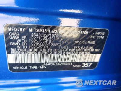 Zdjęcie 13 z 13 samochodu: 2016 MITSUBISHI OUTLANDER SPORT ES VIN:JA4AP3AU2GZ060414 - miniatura