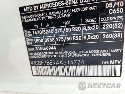 Zdjęcie 12 z 12 samochodu: 2010 MERCEDES-BENZ GL 450 4MATIC VIN:4JGBF7BE9AA614724 - miniatura