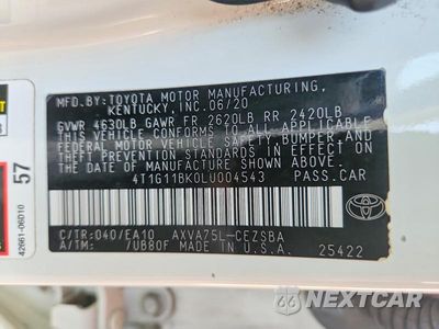 Zdjęcie 12 z 12 samochodu: 2020 TOYOTA CAMRY SE VIN:4T1G11BK0LU004543 - miniatura