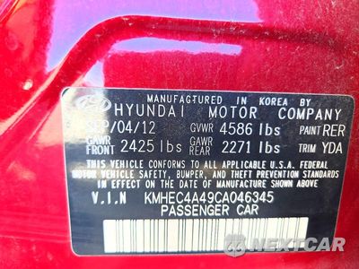 Zdjęcie 13 z 13 samochodu: 2012 HYUNDAI SONATA HYBRID VIN:KMHEC4A49CA046345 - miniatura