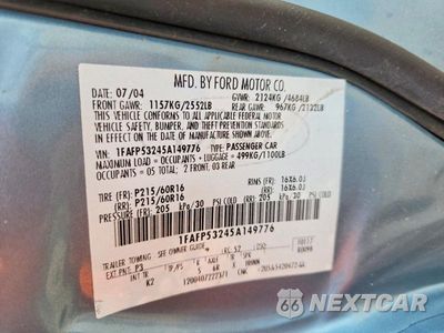 Zdjęcie 12 z 12 samochodu: 2005 FORD TAURUS SE VIN:1FAFP53245A149776 - miniatura