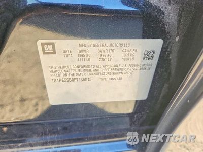 Zdjęcie 12 z 12 samochodu: 2015 CHEVROLET CRUZE LT VIN:1G1PE5SB0F7135015 - miniatura