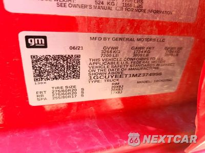 Zdjęcie 12 z 12 samochodu: 2021 CHEVROLET SILVERADO K1500 RST VIN:1GCUYEET1MZ374998 - miniatura