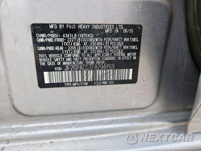 Zdjęcie 13 z 13 samochodu: 2015 SUBARU XV CROSSTREK 2.0 PREMIUM VIN:JF2GPACC7F8294269 - miniatura